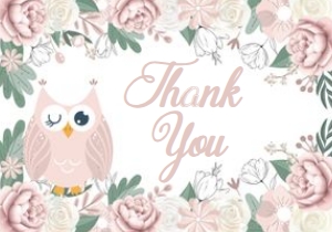 Owl Thank You Card (Pink) -1: Owl Baby Shower Invitation (Pink) Bundle