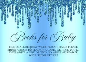 Blue Glitter Drip Baby Feet Books For Baby: Blue Glitter Drip Baby Feet Invitation (Bundle)