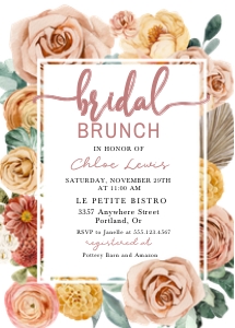 Boho Autumn Bridal Brunch Invitation -2: Boho Autumn Bridal Brunch Invitation -2