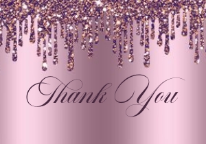 Mauve Glitter Drip Baby Feet Thank You: Mauve Glitter Drip Baby Feet Invitation (Bundle)