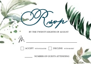 Greenery Leaf Wedding RSVP: Greenery Leaf Wedding Invitation (Bundle)