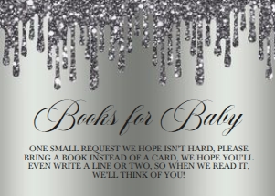 Silver Glitter Drip Baby Feet Books For Baby: Silver Glitter Drip Baby Feet Invitation (Bundle)