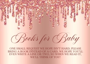Rose Gold Glitter Drip Baby Feet Books For Baby: Rose Gold Glitter Drip Baby Feet Invitation (Bundle)