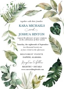 Greenery Leaf Wedding Invitation: Greenery Leaf Wedding Invitation