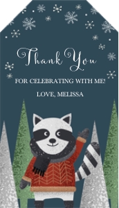 Christmas Forest Friends Favor Tag: Christmas Forest Friends Birthday Invitation (Bundle)