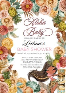Aloha Boho Luau Baby Shower Invitation: Aloha Boho Luau Baby Shower Invitation