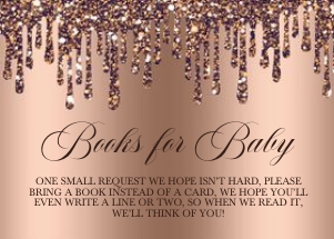 Bronze Glitter Drip Baby Feet Books For Baby: Bronze Glitter Drip Baby Feet Invitation (Bundle)