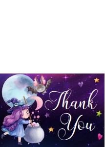 Cute Witch Halloween Thank You Card (Folded): Cute Witch Halloween Party Invitation (Bundle)