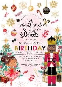 Christmas Land of Sweets Birthday Invitation -1: Christmas Land of Sweets Birthday Invitation -1