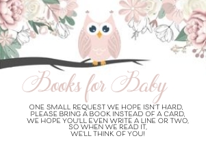 Owl Books For Baby (Pink) -1: Owl Baby Shower Invitation (Pink) Bundle