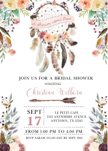 Dusky Boho Bridal Shower Invitation: Dusky Boho Bridal Shower Invitation