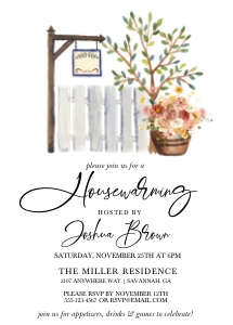 Rustic Autumn Floral Housewarming Invitation -3: Boho Autumn Floral Housewarming Invitation-3