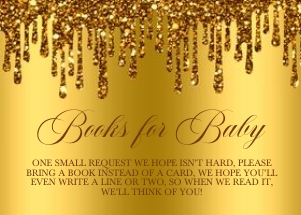 Gold Glitter Drip Baby Feet Books For Baby: Gold Glitter Drip Baby Feet Invitation (Bundle)