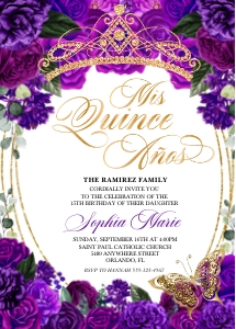 Purple Quinceanera Invitation -6: Purple Quinceanera Invitation -6