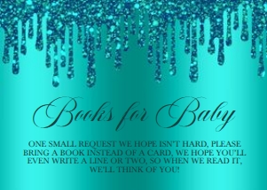 Teal Glitter Drip Baby Feet Books For Baby: Teal Glitter Drip Baby Feet Invitation (Bundle)