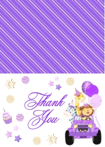Drive By Birthday Parade Thank You-2 (Folded): Drive By Birthday Invitation -2 (Bundle)