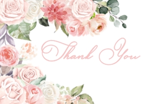 Pink Floral Thank You Card: Pink Floral Quinceanera Invitation (Bundle)