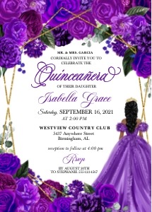Purple Quinceanera Invitation -2: Purple Quinceanera Invitation -2