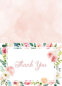 Pink Garden Thank You Card -2 (Folded): Pink Garden Thank You -2