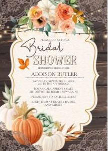 Rustic Dark Wood Bridal Shower Invitation -1: Rustic Dark Wood Bridal Shower Invitation (Bundle)