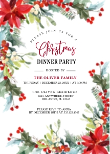 Be Merry Christmas Dinner Invitation -5: Be Merry Christmas Dinner Invitation -5