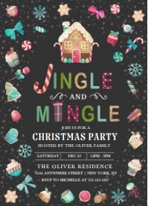 Candy Christmas Jingle and Mingle Invitation -2: Candy Christmas Jingle and Mingle Invitation -2