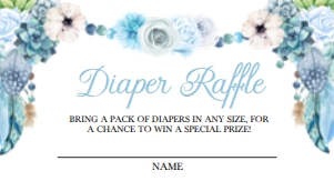 Blue Boho Diaper Raffle: Blue Boho Diaper Raffle