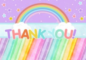 Pastel Rainbow Birthday Thank You (Flat): Pastel Rainbow Birthday Invitation (Bundle)