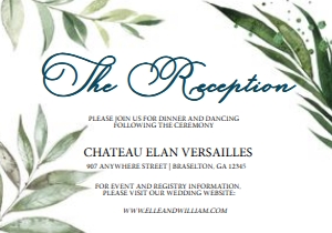 Greenery Leaf Wedding Reception Insert: Greenery Leaf Wedding Invitation (Bundle)