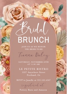 Boho Autumn Bridal Brunch Invitation -1: Boho Autumn Bridal Brunch Invitation -1