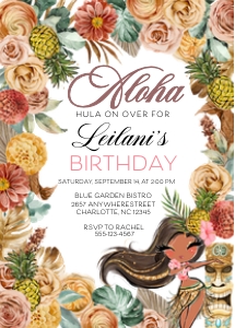 Aloha Boho Luau Birthday Invitation: Aloha Boho Luau Birthday Invitation