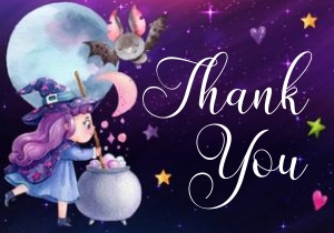 Cute Witch Halloween Thank You: Cute Witch Halloween Party Invitation (Bundle)