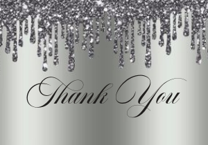 Silver Glitter Drip Baby Feet Thank You: Silver Glitter Drip Baby Feet Invitation (Bundle)