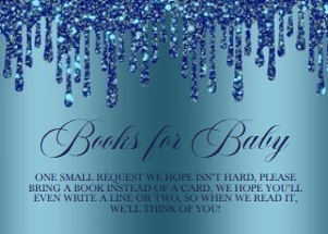 Navy Glitter Drip Baby Feet Books For Baby: Navy Glitter Drip Baby Feet Invitation (Bundle)