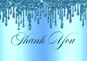 Blue Glitter Drip Baby Feet Thank You: Blue Glitter Drip Baby Feet Invitation (Bundle)
