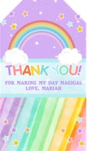 Pastel Rainbow Birthday Favor Tag: Pastel Rainbow Birthday Invitation (Bundle)