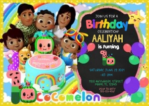 CocoMelon Birthday Invitation -BWN-1: Cocomelon Birthday Invitation BWN -1