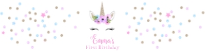 EDITABLE Unicorn Bottle Water Labels pastel design preview