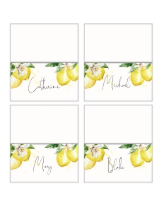 Lemon Watercolor Place cards - folded: Lemon Watercolor place cards