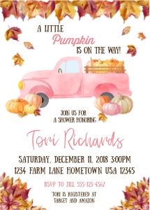 Pink Truck Invite design preview