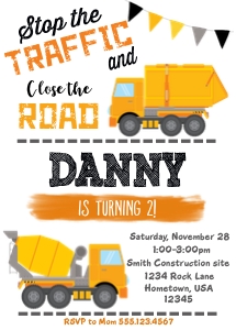 Construction invite design preview