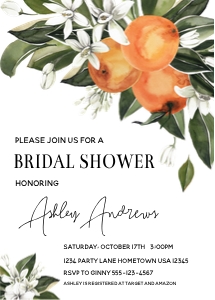 Orange Blossom Shower: orange Blossom Invite