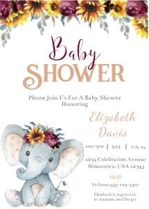 Sunflower Elephant Invite: Sunflower Elephant Invite