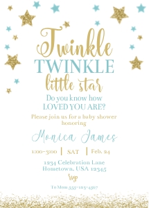 Twinkle Twinkle Boy Shower design preview