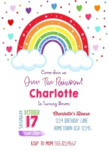 Rainbow Heart Invite design preview