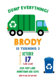 Garbage Truck Invite 2: Garbage Invite 2