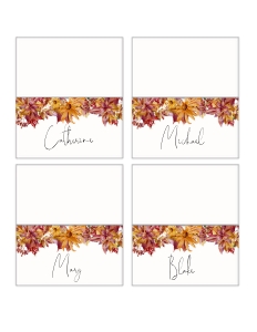 Thanksgiving leaf place card - folded: Thanksgiving leaves place card