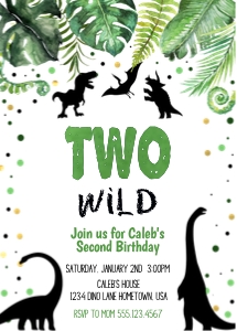 Wild Dino invite: Dino foliage invite