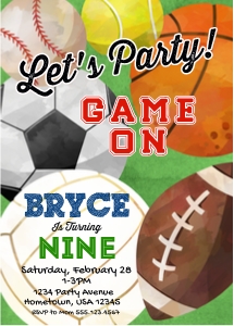 Sports invite design preview