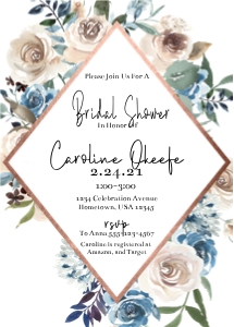 Blue Cream Floral Shower design preview